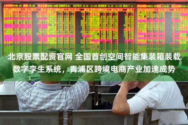 北京股票配资官网 全国首创空间智能集装箱装载数字孪生系统，青浦区跨境电商产业加速成势